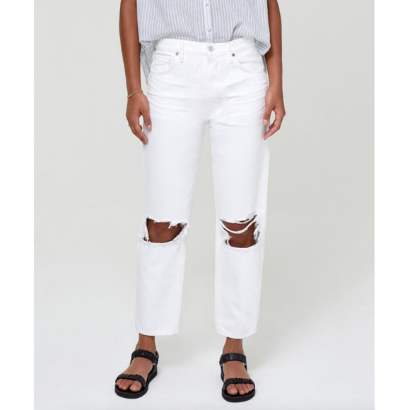 Citizens of Humanity MARLEE White Denim Relaxed Taper Jeans | Sz 27 - Picture 2 of 11